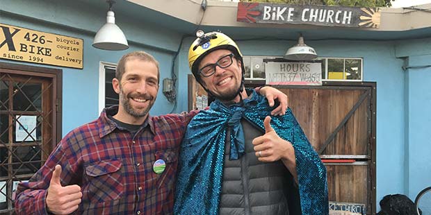 Bike party founders Steve Schnaar and Tawn Kennedy