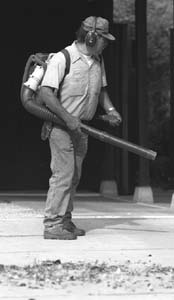 Man with leaf blower